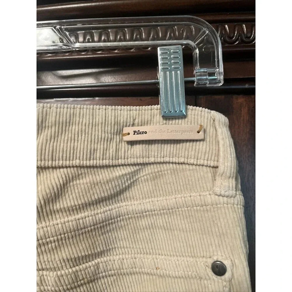 ANTHROPOLOGIE Pilcro And The Letterpress FIT/STET Cream Corduroy Pants Size 26 - Picture 6 of 8